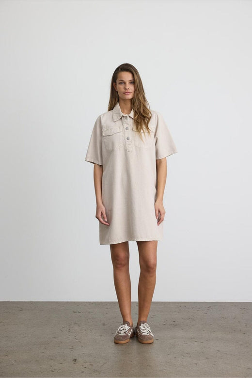 Noisy May - Nmindie S/S Short Dress Color Box - 4931415 Pumice Stone