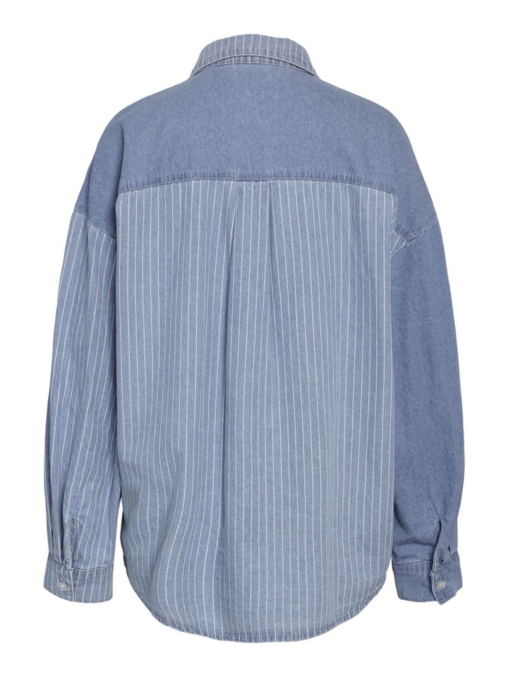Noisy May - Nmkatri L/S Oversize Str Shrt Bs006Lb - 4724758 Light Blue Denim