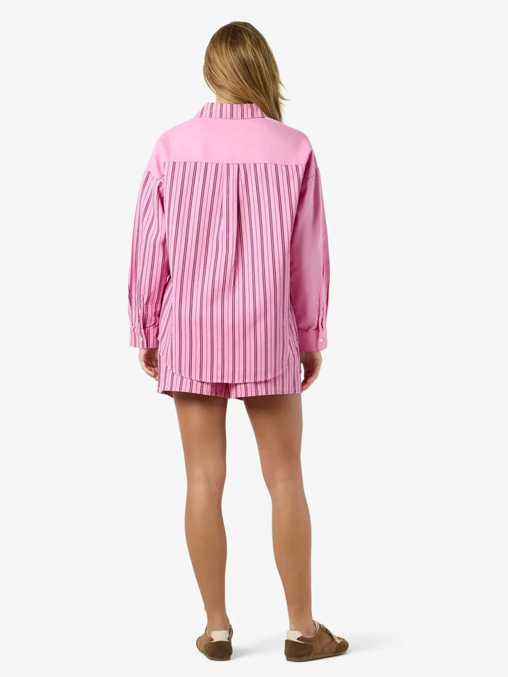 Noisy May - Nmkatri L/S Oversized Shirt Color - 5072656 Begonia Pink Skjorter 