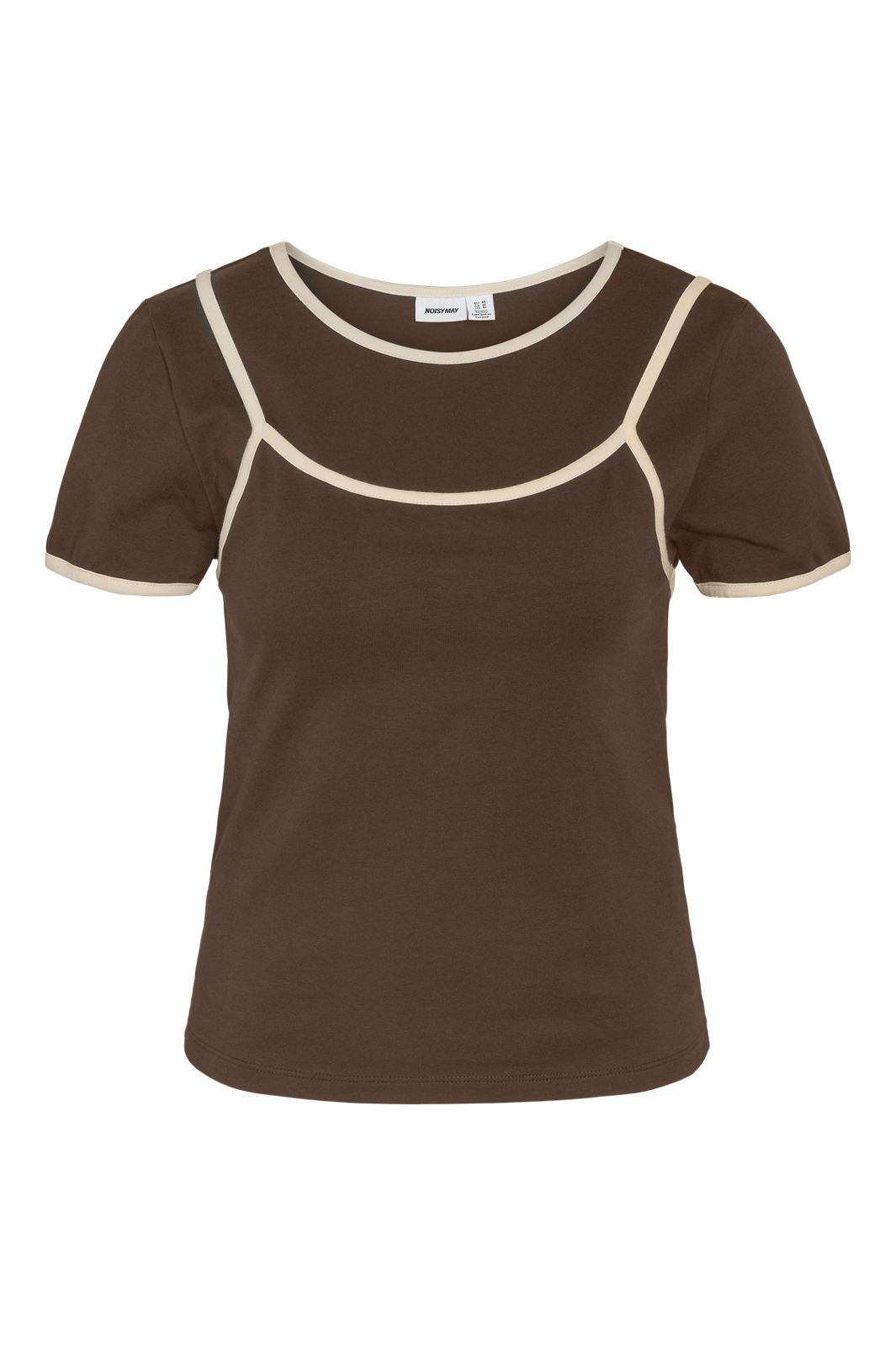 Noisy May - Nmkerry S/S Double Layer Top Tnt/14 - 5175286 Demitasse Birch