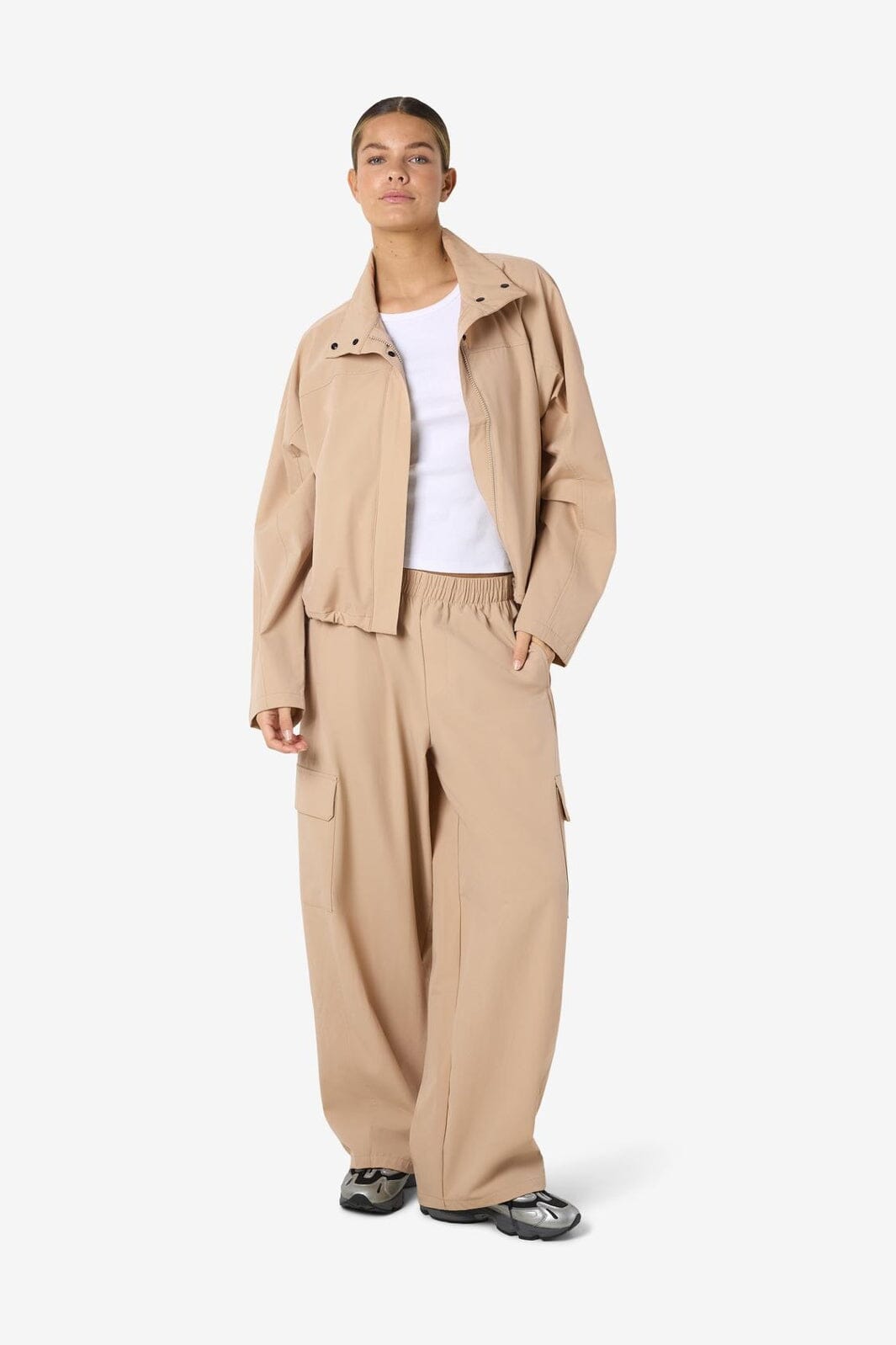 Noisy May - Nmkirby Barrel Pants - 5091335 White Pepper