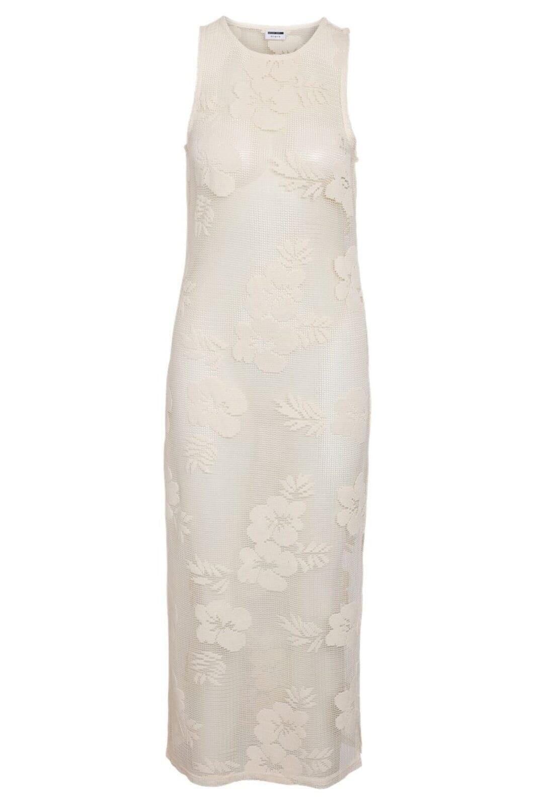Noisy May - Nmklea S/L Long Flower Lace Slit Dress - 4821924 Birch Kjoler 