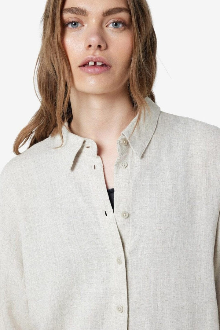 Noisy May - Nmleilani L/S Loose Shirt - 4260401 Natural