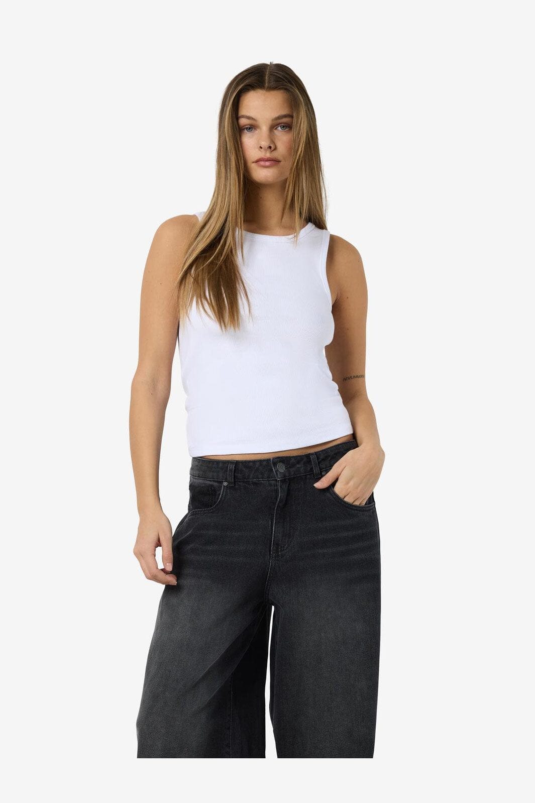 Noisy May - Nmmaya S/L Regular Tank Top - 4698569 Bright White