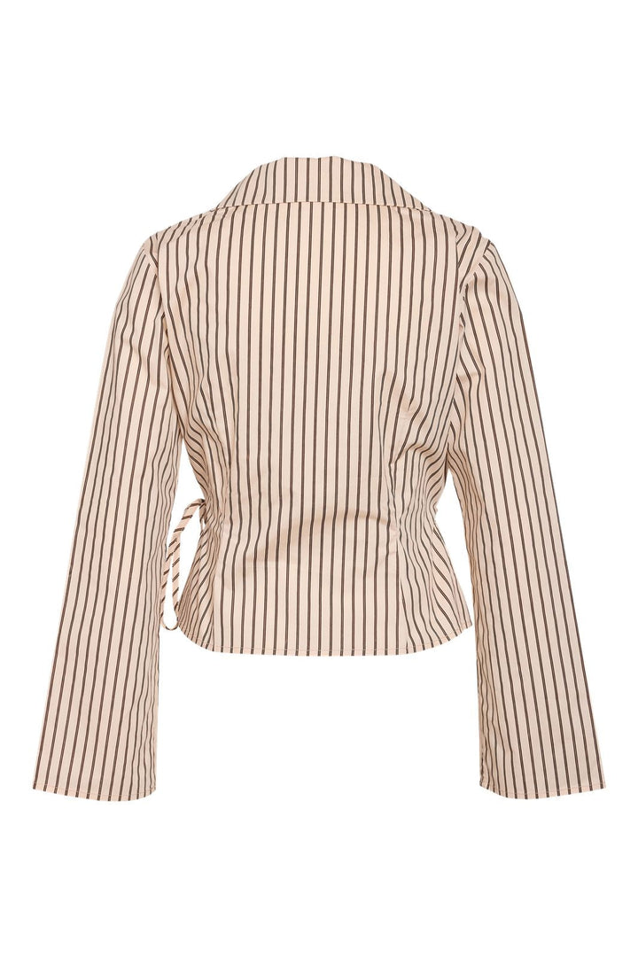 Noisy May - Nmmette L/S Wrap Top - 4998052 Birch Chocolate Brown