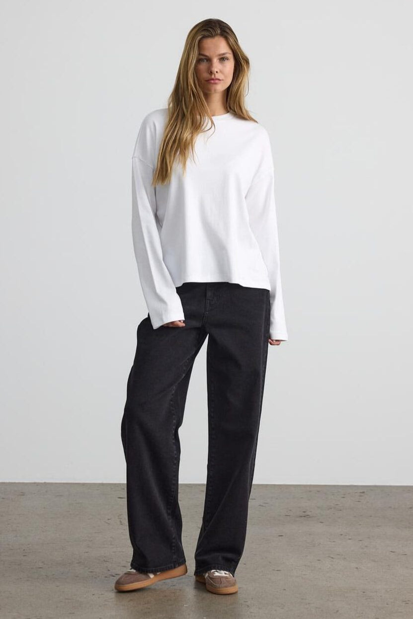Noisy May - Nmmocca L/S Regular Fit Top Fwd - 4793255 Bright White