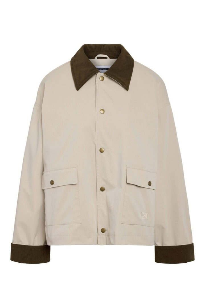 Noisy May - Nmnora Corduroy Collar Jacket - 4679979 Silver Lining Morel