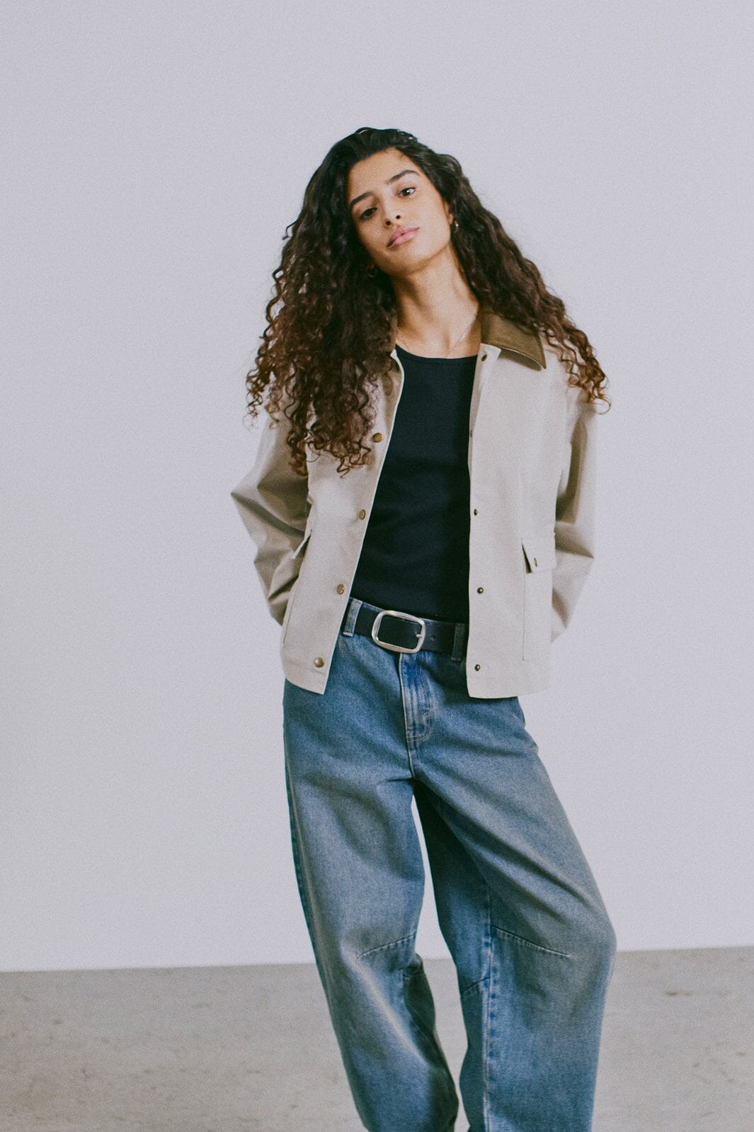 Noisy May - Nmnora Corduroy Collar Jacket - 4679979 Silver Lining Morel