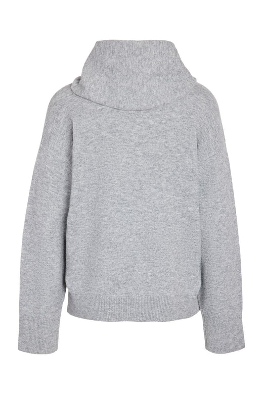 Noisy May - Nmsabrina L/S O-Neck Scarf Knit Top - 5263383 Medium Grey Melange