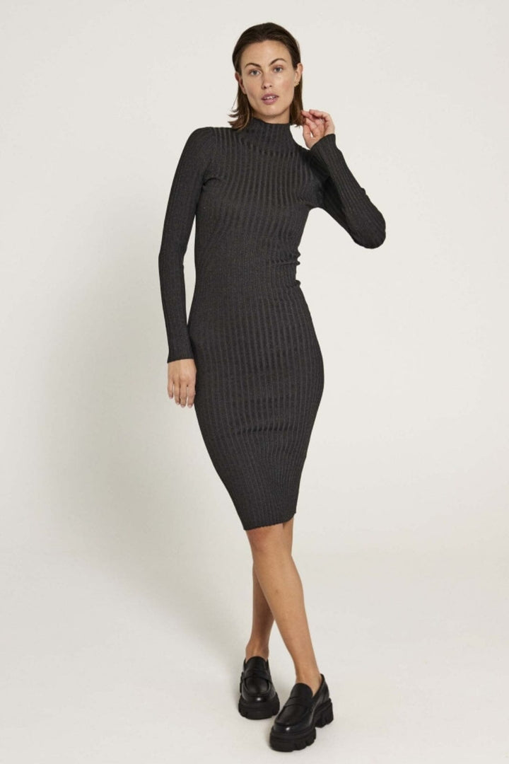 NORR - Karlina Knit Dress - Dark Grey Melange