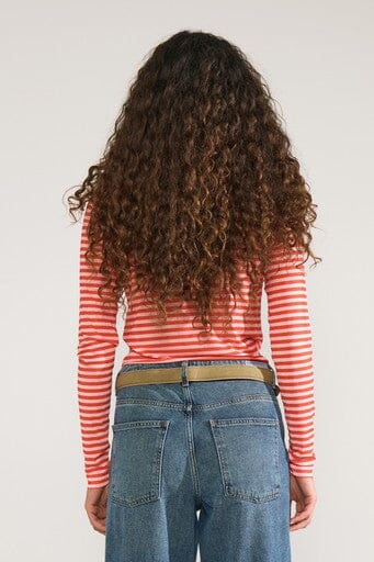 NüMph - Nusine Striped Mesh Blouse 707994 - Pink Lady Bluser 