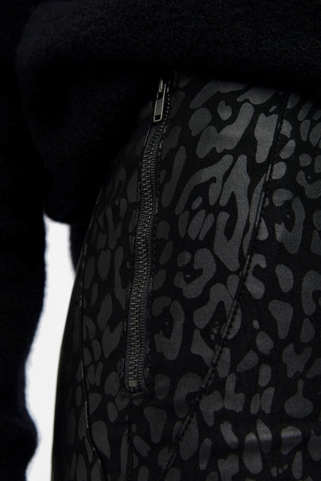 Object - Objbelle Coated Leggings - Black/Animal