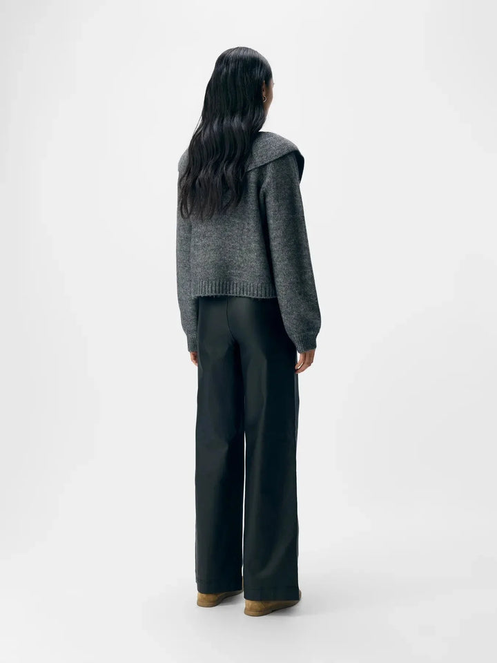 Object - Objdenisi L/S Lo Knit Cardigan - 4826634 Medium Grey Melange Cardigans 