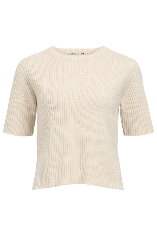 Object - Objelva 2/4 Re O-Neck Knit - 4788924 Humus White Sand Melange