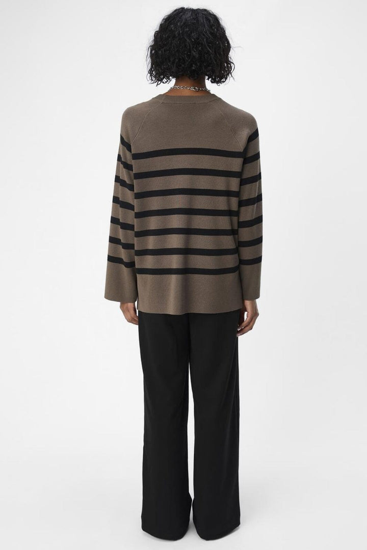Object - Objester Ls Knit Top - 4535349 Morel Black