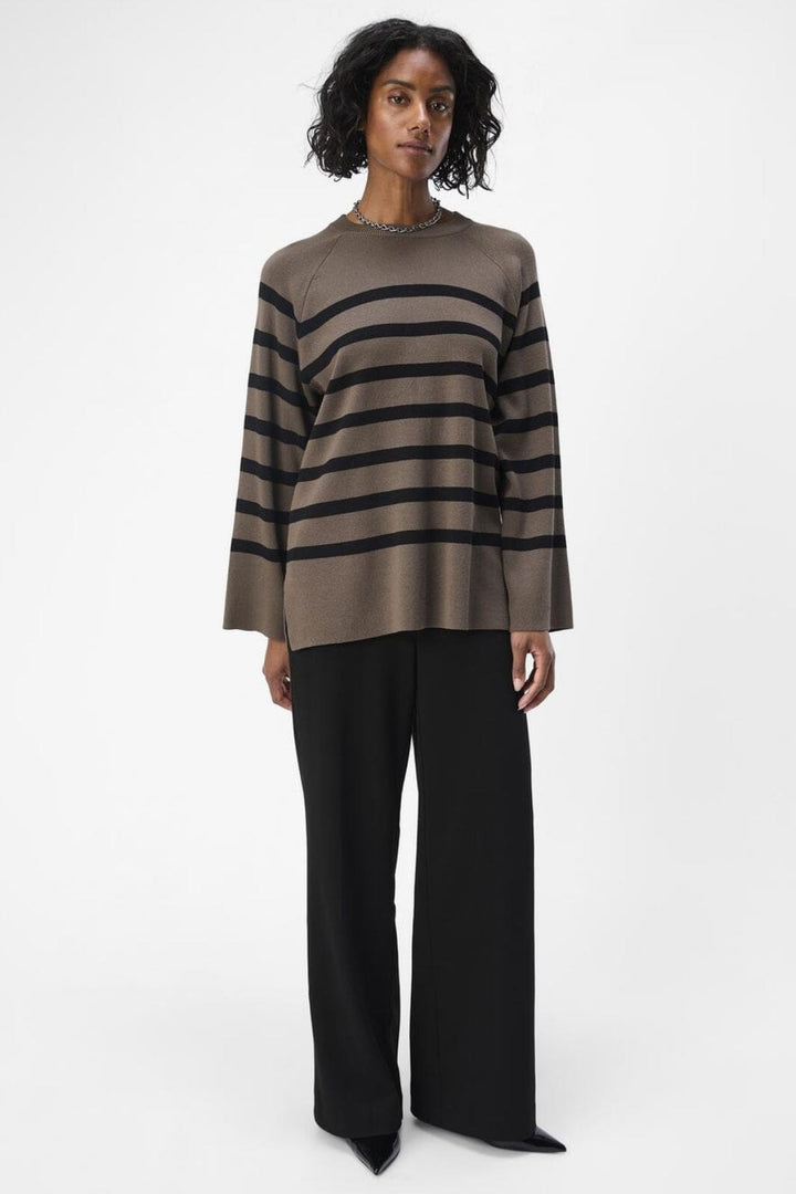 Object - Objester Ls Knit Top - 4535349 Morel Black