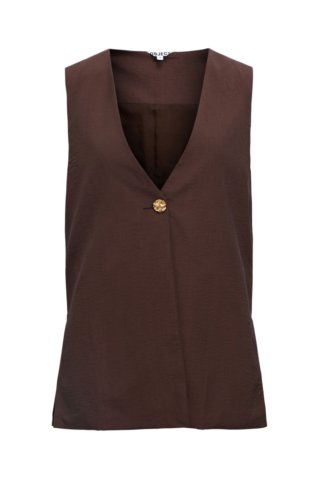 Object - Objisla Yui S/L Lo Waistcoat 143 - 4957194 Seal Brown