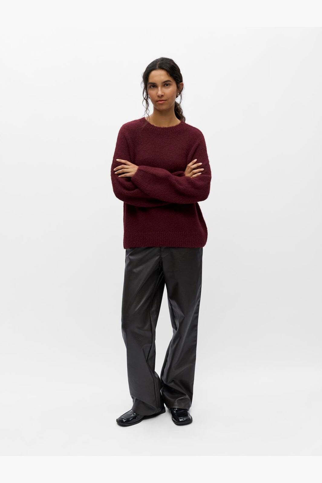 Object - Objsaggia Ls Lo Pullover - 5122479 Windsor Wine Melange
