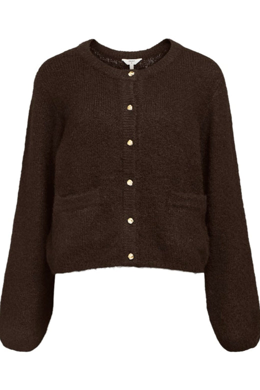 Object - Objsaggia Re L/S Knit Cardigan - 4872680 Seal Brown Melange Cardigans 