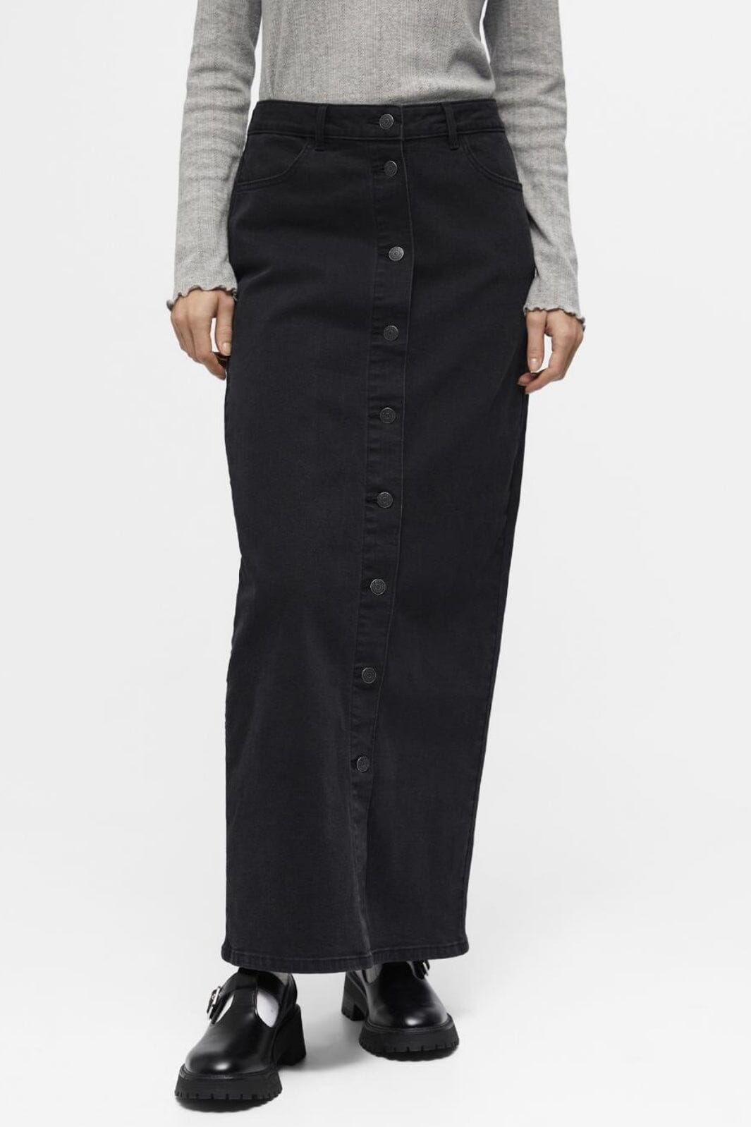 Object - Objsina Long Denim Skirt Ott - 4559175 Black Denim