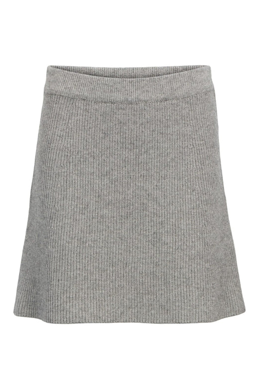Object - Objviola Re Short Knit Skirt - 4789501 Medium Grey Melange Nederdele 