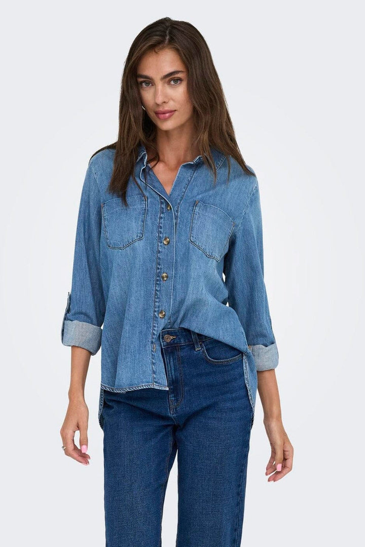 Only - Asmin Shirt L/S Akm - 4888010 Medium Blue Denim