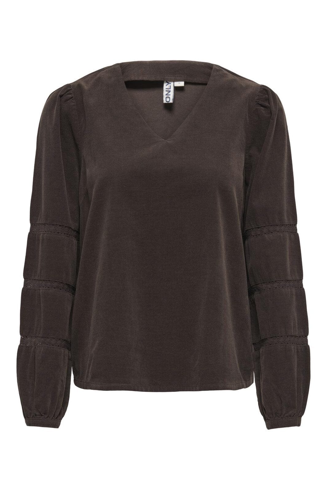 Only - Onlaime L/S Cord Tape Blouse Ox - 5005112 Coffee Bean