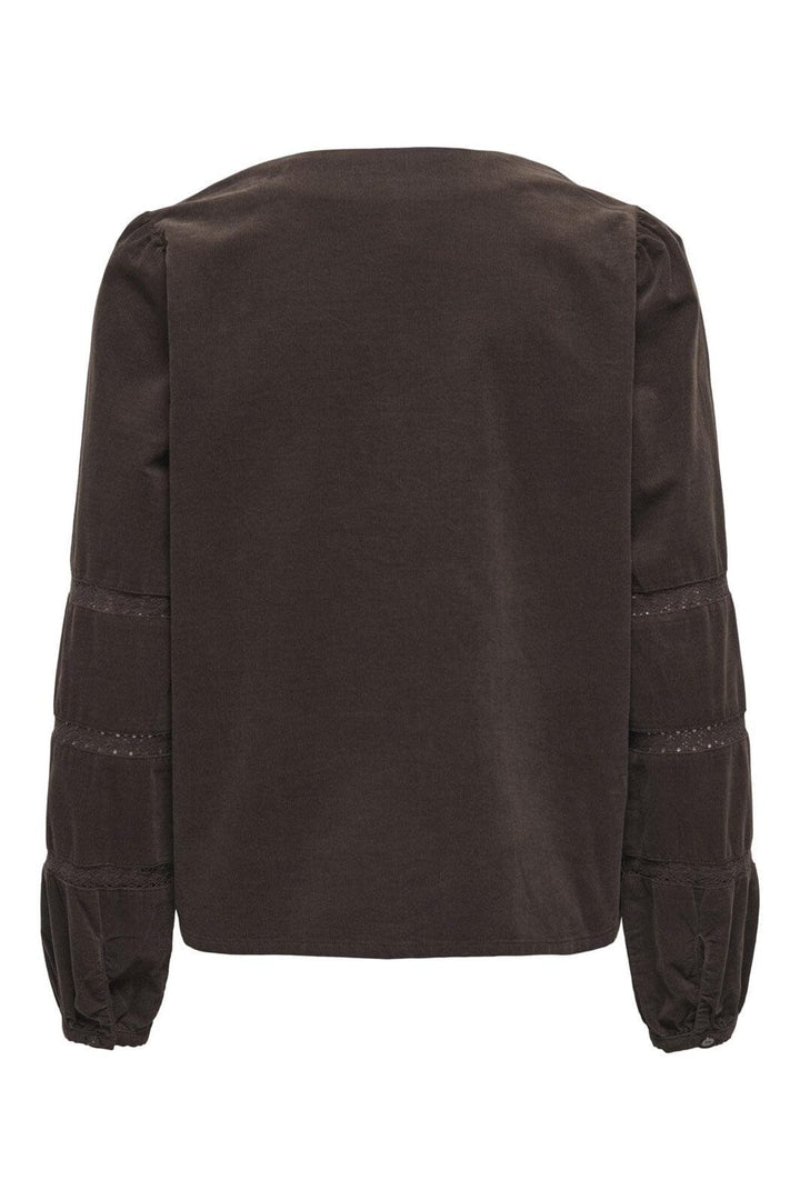 Only - Onlaime L/S Cord Tape Blouse Ox - 5005112 Coffee Bean