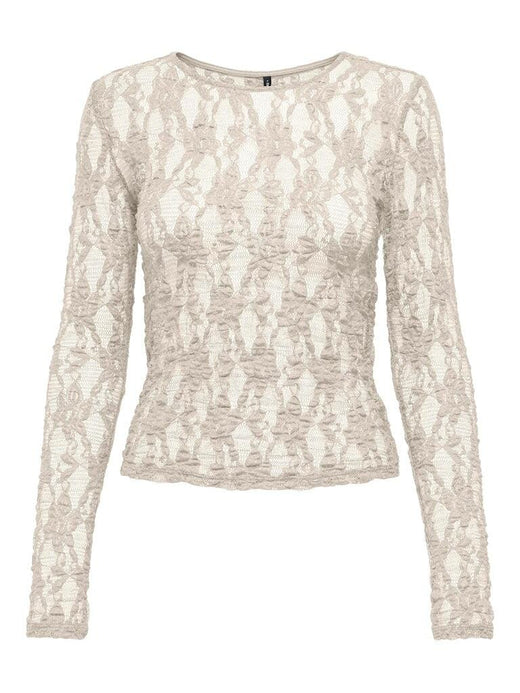 Only - Onlalba L/S Lace Top - 4957027 Birch Bluser 