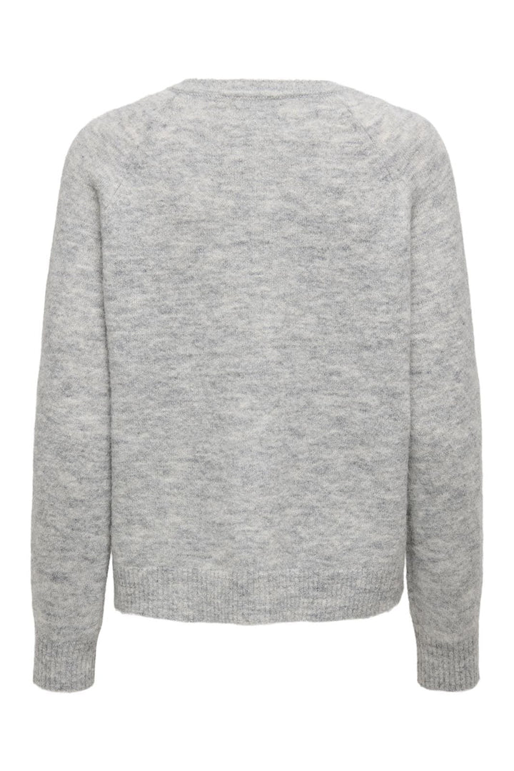Only - Onlallison Ls O-Neck Cardigan Knt - 4740106 Light Grey Melange