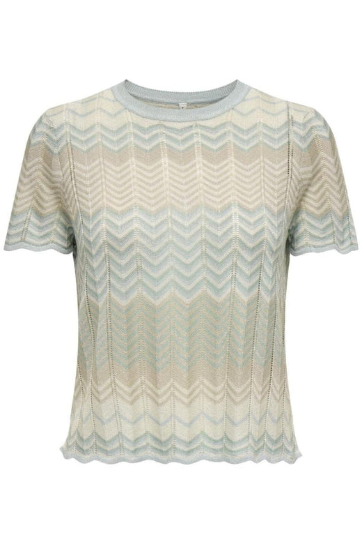 Only - Onlalvira Life Ss Glitter O-Neck Knt - 4787822 Cloud Blue Cloud/Blue S/Feather/Silver Glitter T-shirts 