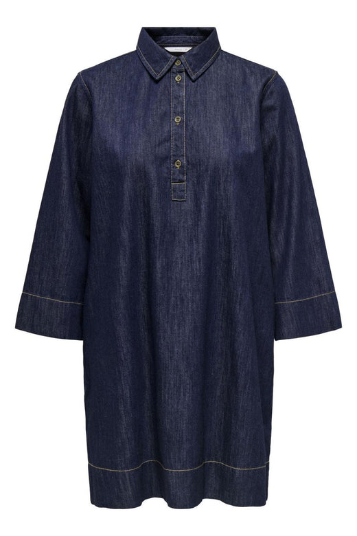 Only - Onlamari 3/4 Short Dress - 4960597 Blue Denim Contrast Stitch Kjoler 
