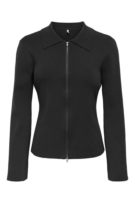 Only - Onlandrea Ls Zip Polo Cardigan Knt - 4934084 Black