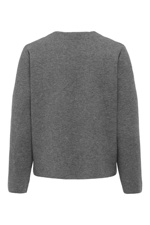 Only - Onlanneli Life Ls Button Jacket Cc Knt - 4776283 Medium Grey Melange