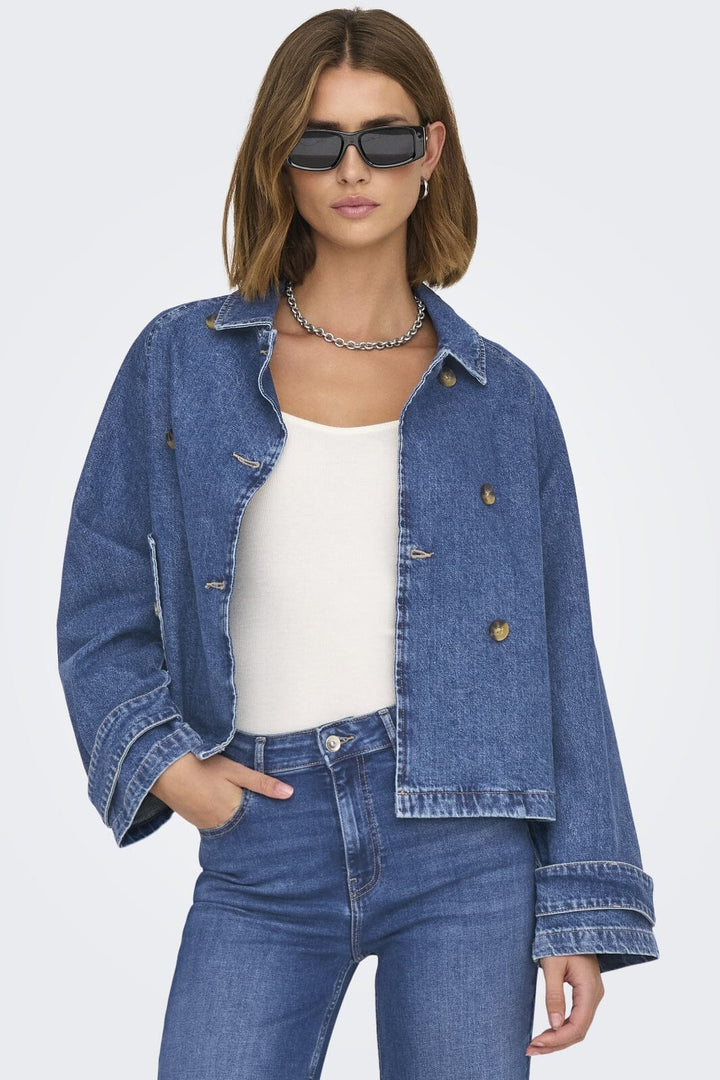 Only - Onlapril Short Trench Akm - 4740246 Medium Blue Denim