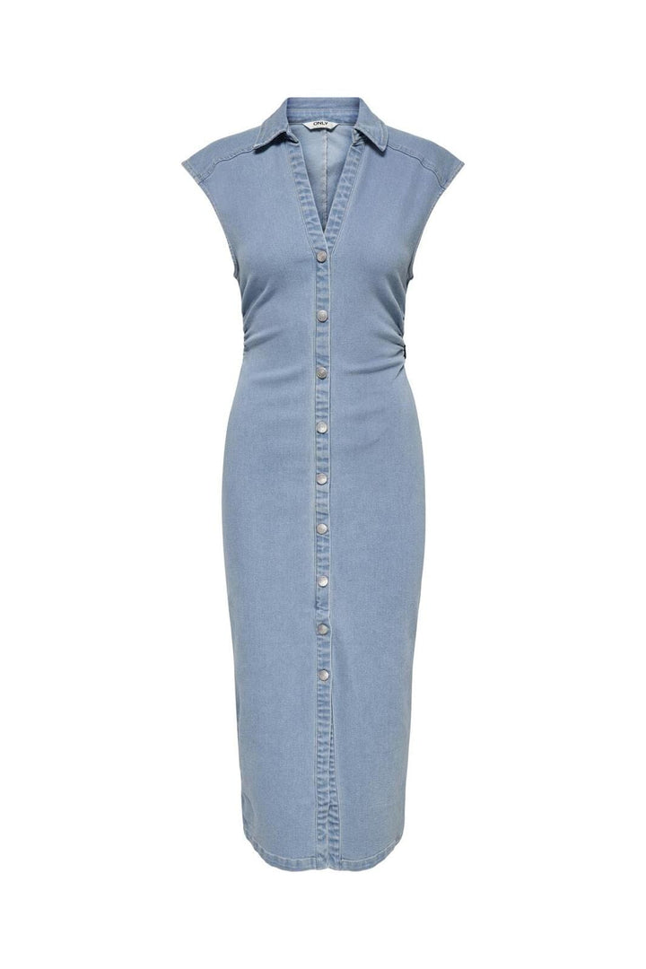 Only - Onlbabe Capsleeve Midi Dress 15351429 - 4797710 - Light Blue Denim