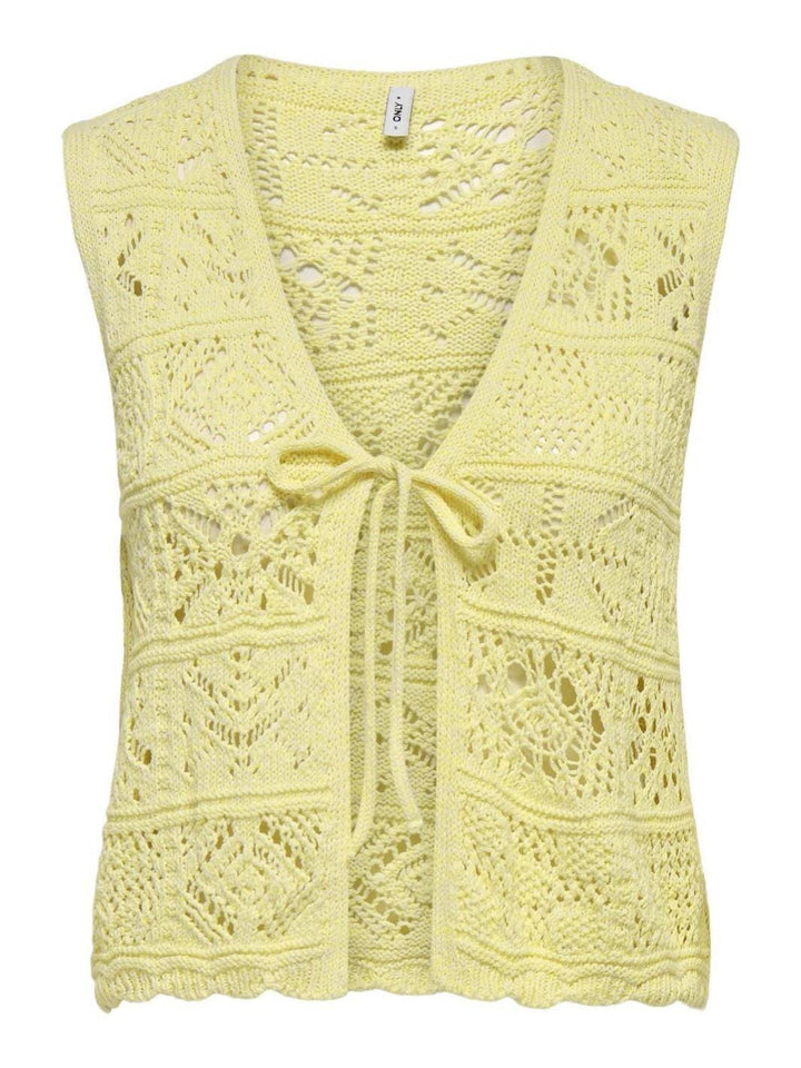 Only - Onlbeach Life Sl Tie Vest Knt - 4746890 Wax Yellow