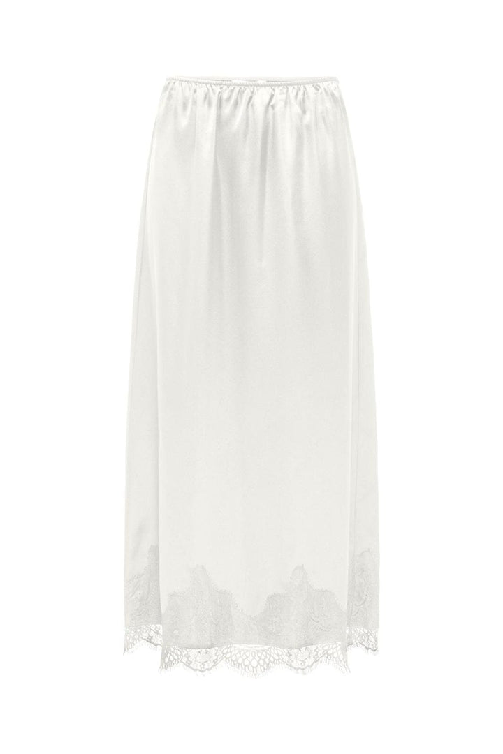Only - Onlbella Satin Lace Skirt - 5083910 Cloud Dancer