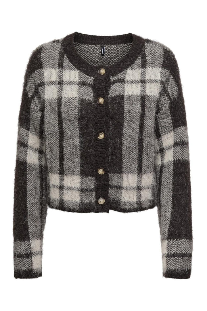 Only - Onlbeverly Life Ls Button Onec Cardi Knt - 4928939 Black Coffee Pumice/Melange