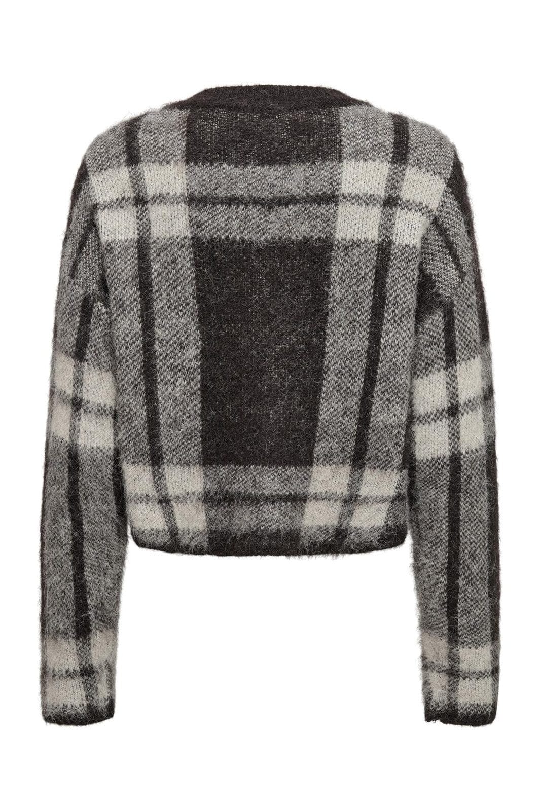 Only - Onlbeverly Life Ls Button Onec Cardi Knt - 4928939 Black Coffee Pumice/Melange