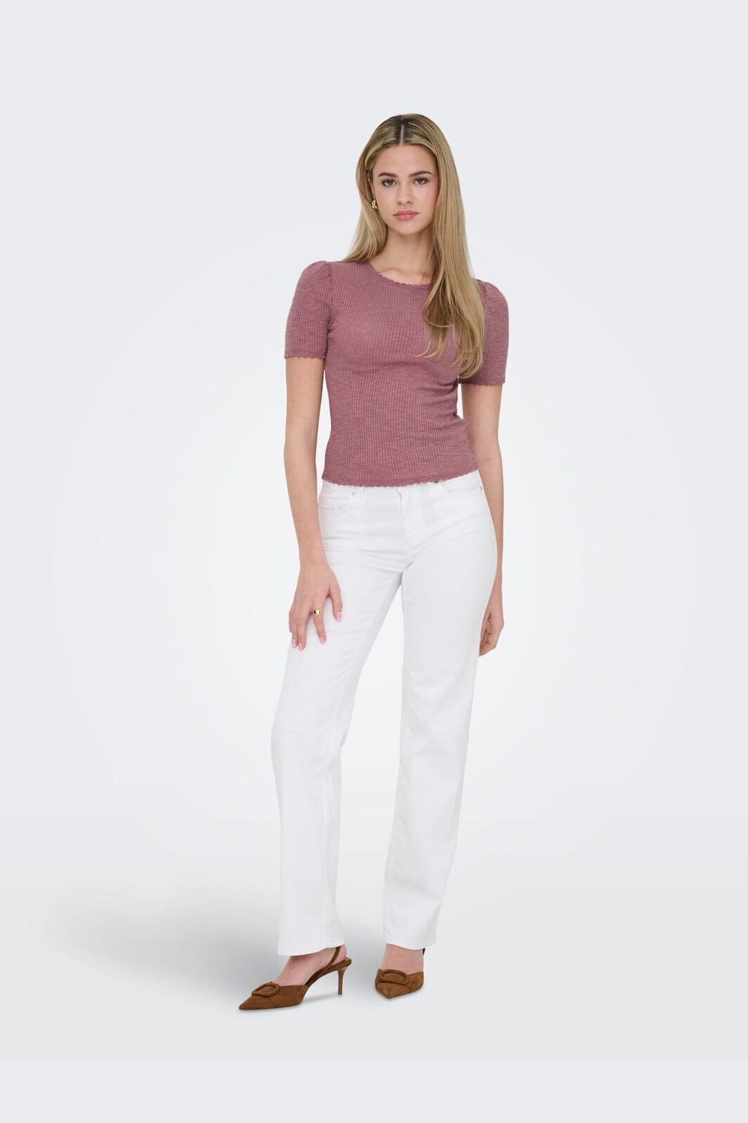 Only - Onlblush Mid Straight Dot - 4641415 White