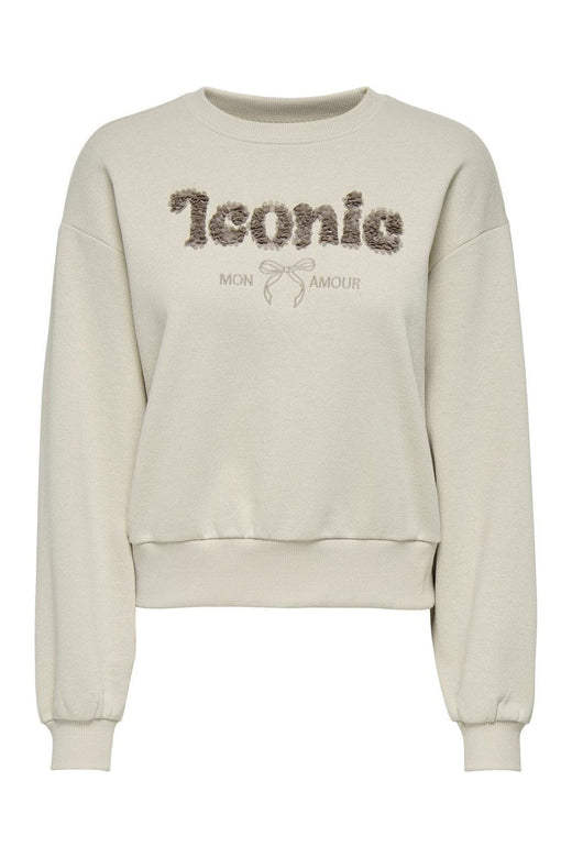 Only - Onlbonet L/S O-Neck Swt - 4890006 Pumice Stone Iconic
