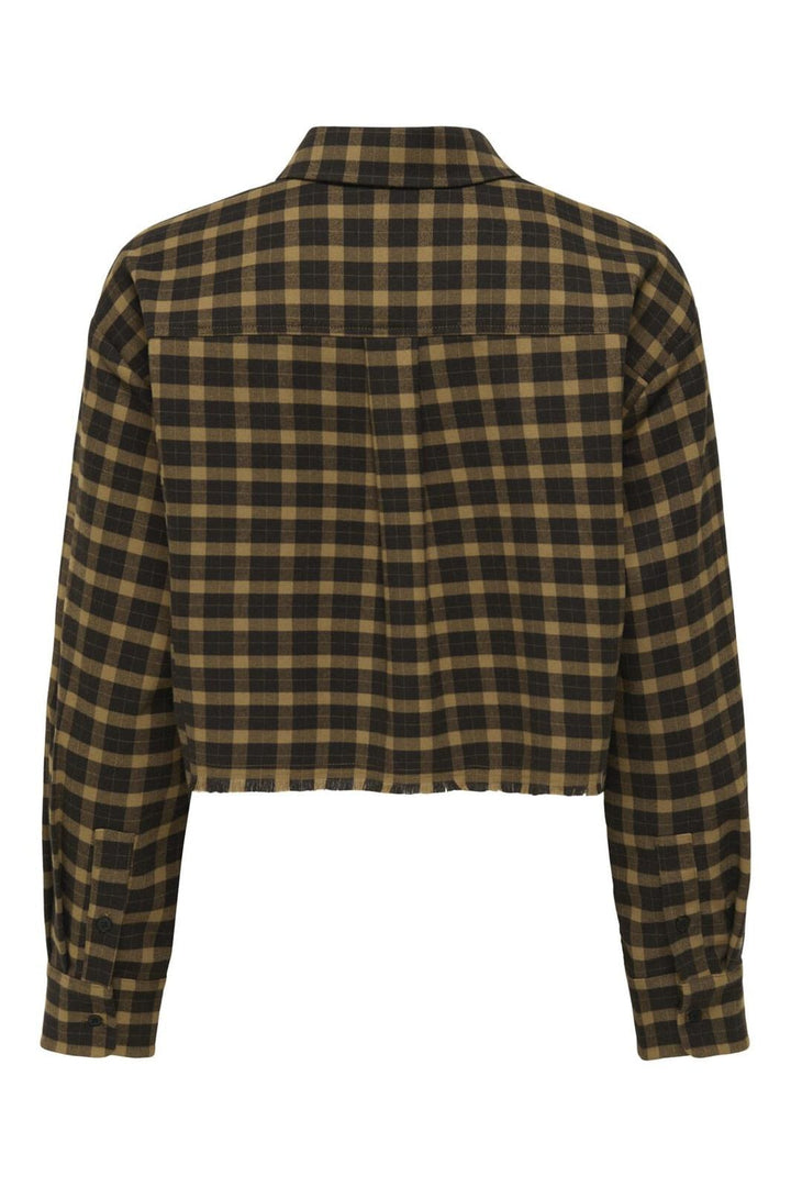 Only - Onlcat Life L/S Check Shirt - 4859341 Chipmunk Black Coffee