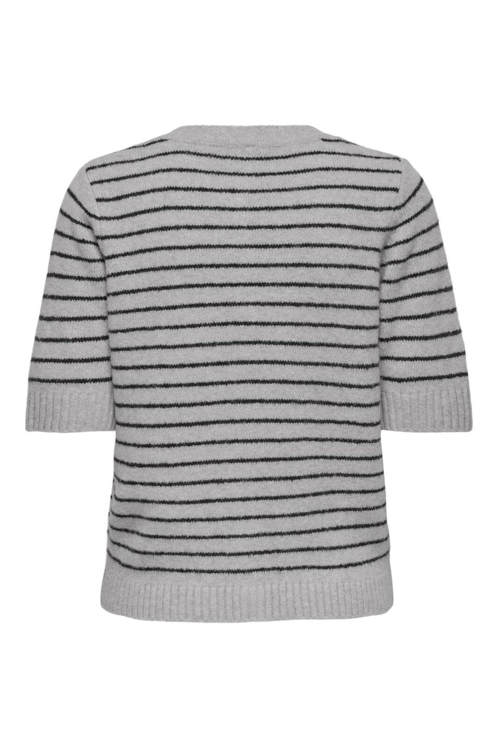 Only - Onlchester Life Ss Stripe Cardi Cc Knt - 4959813 Light Grey Melange Black/Silver Button