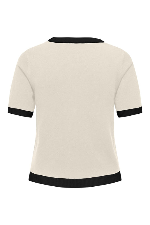 Only - Onlcoco Life Ss Button Cardigan Cc Knt - 4852782 Birch Black Contrast