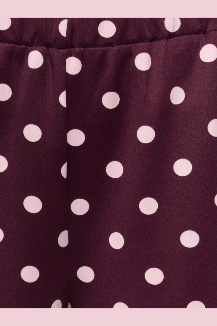 Only - Onldotier Panel Wide Pant - 5265248 Fig Parfait Pink Dots + Panels