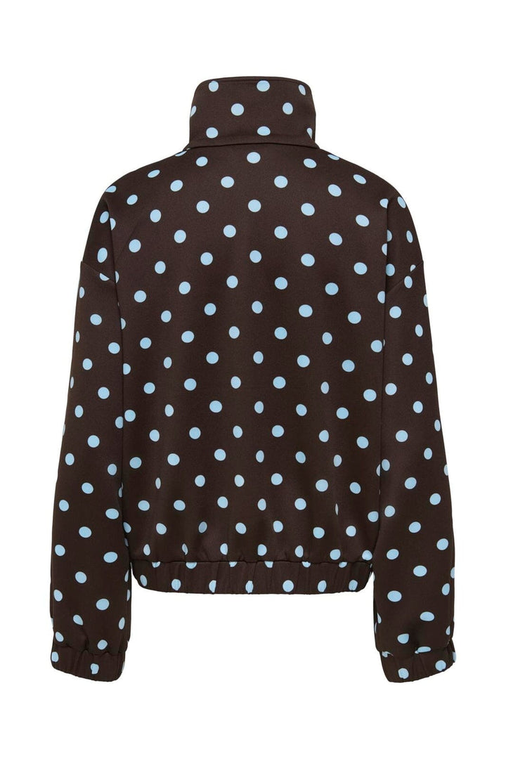 Only - Onldotier Zip Jacket - 5265253 Coffee Bean Cashmer Blue Dots + Panels