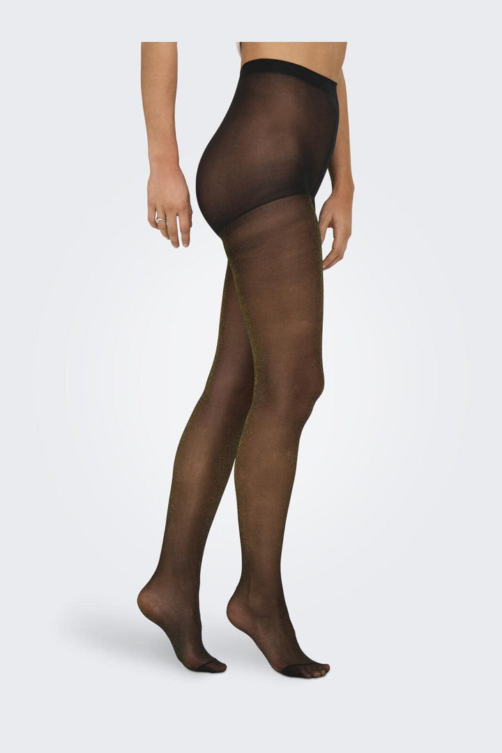 Only - Onlea 20 Den Lurex Tights - 4361176 Black W. Gold Lurex