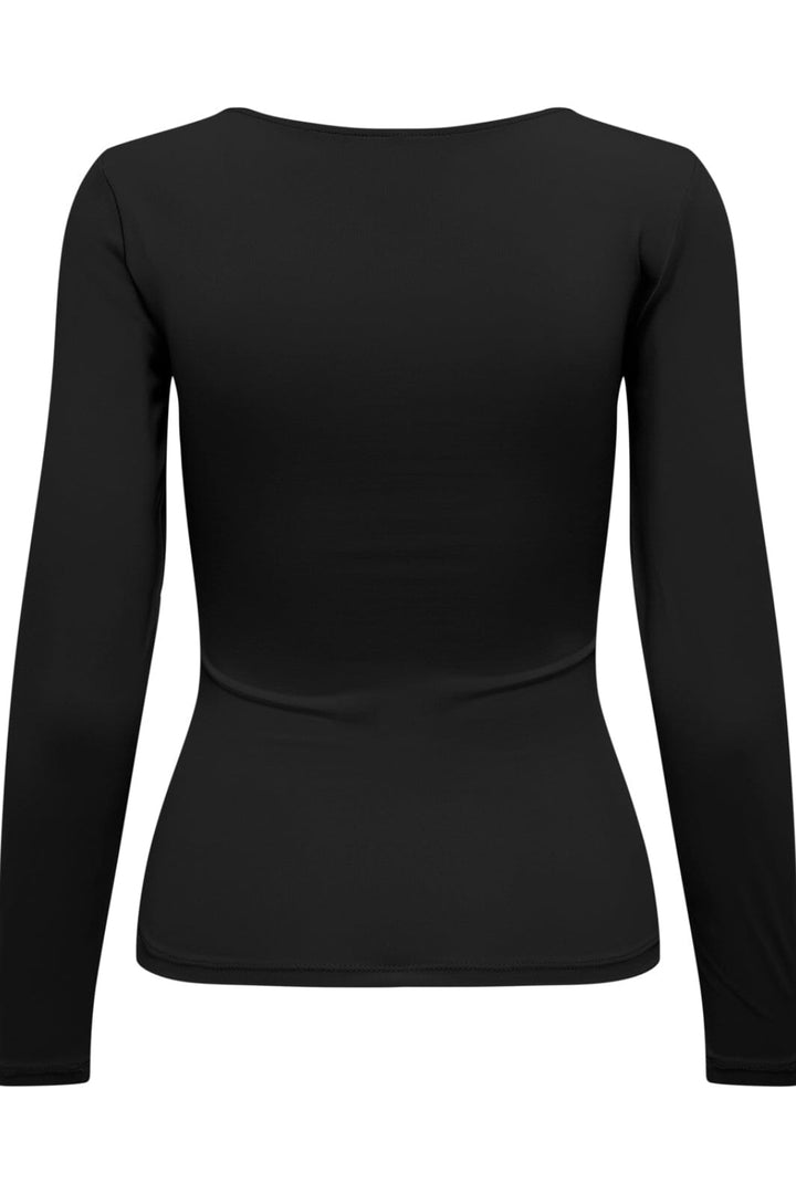 Only - Onlea L/S 2-Way Deep Neck Top - 4372227 Black