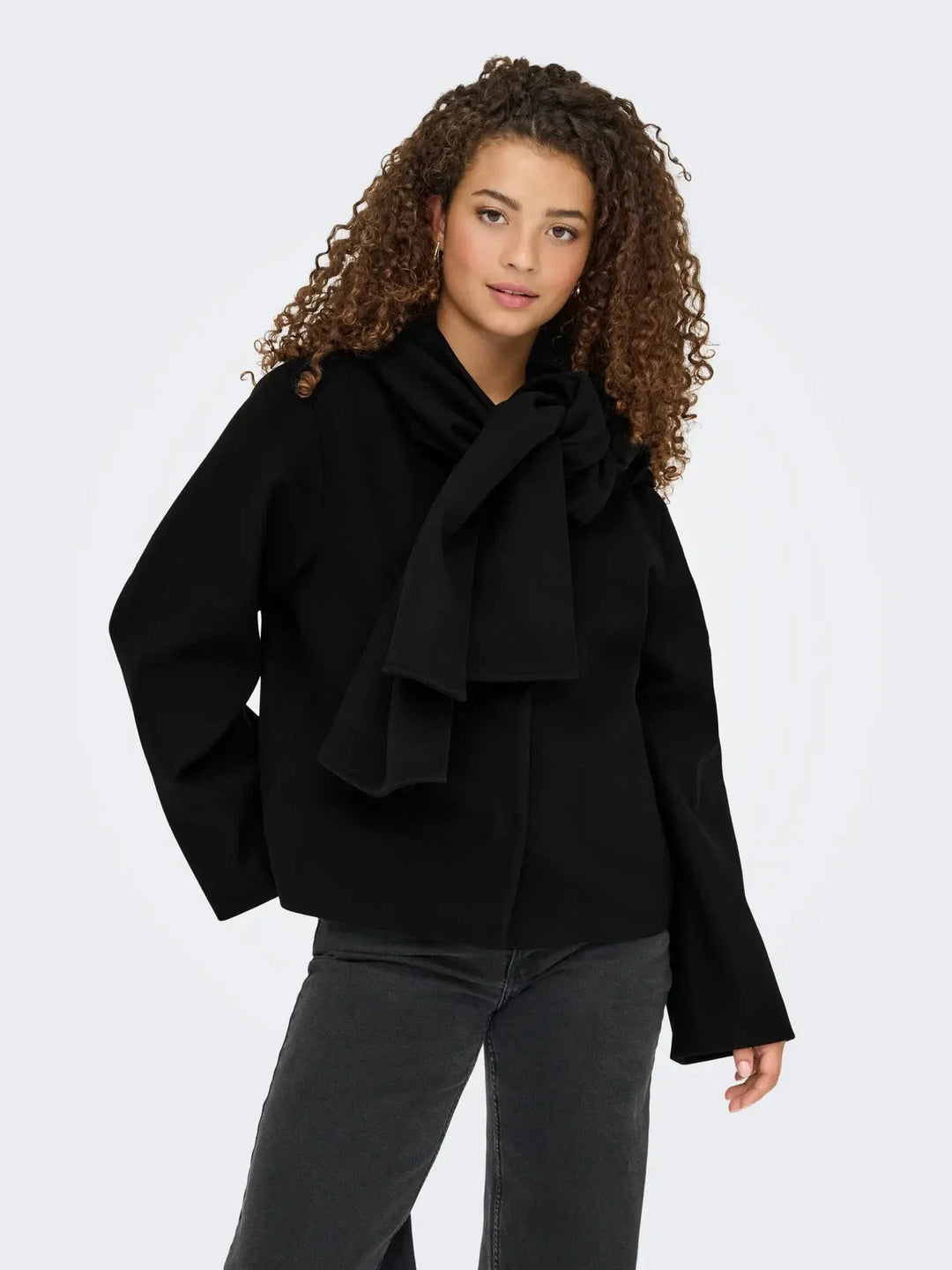 Only - Onlelba Life Scarf Jacket Cc - 4852335 Black W.Rose Lining Frakker 